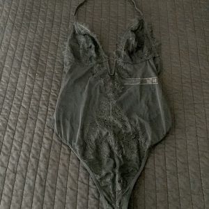 Black Floral Lace Bodysuit Victoria’s Secret